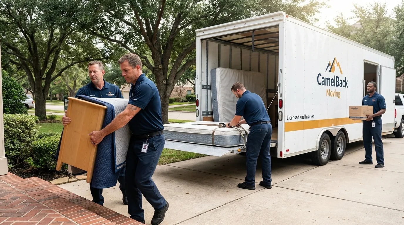 Crew loading residential truck for cross-state move from Henderson, NV