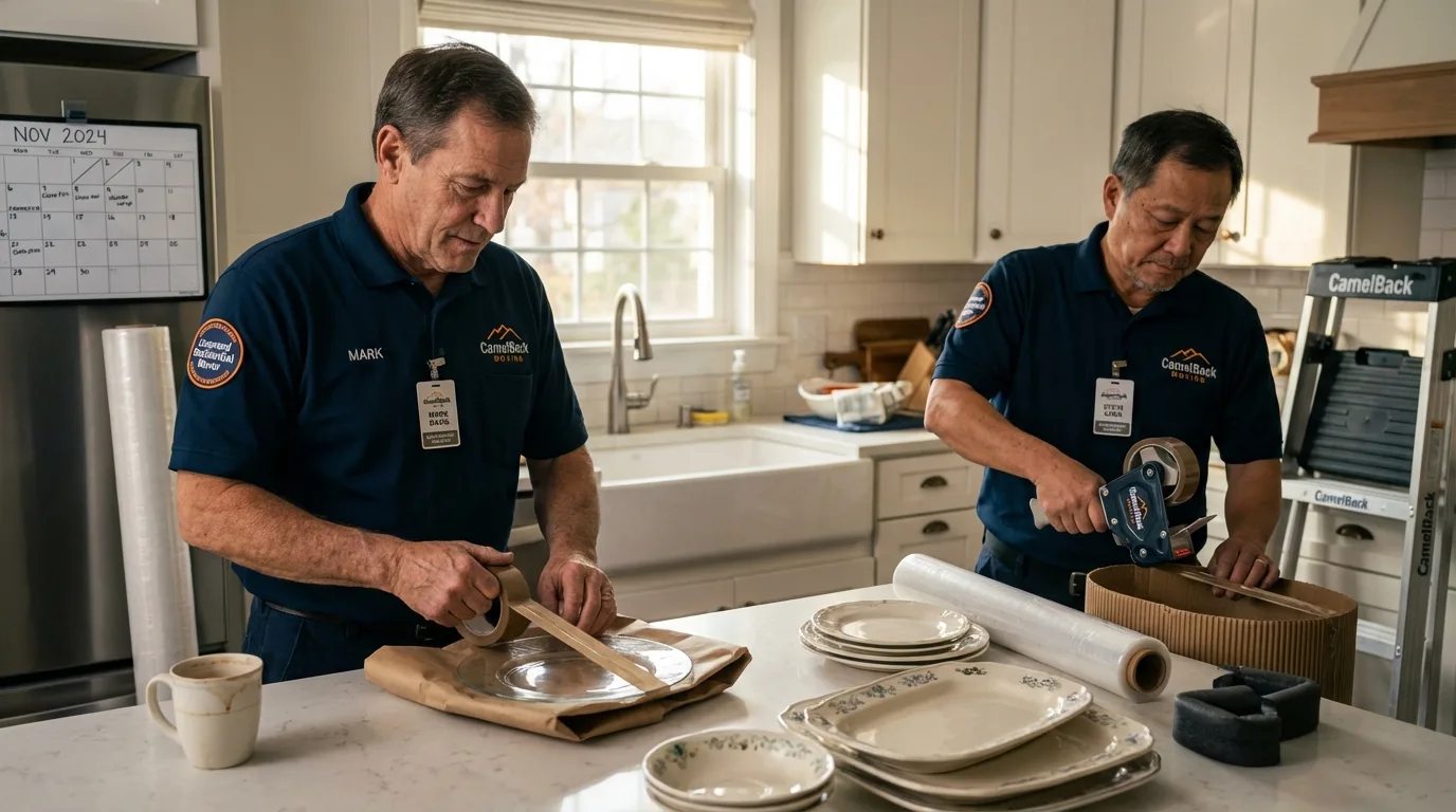 Professional crew packing kitchen dishware in Henderson, NV